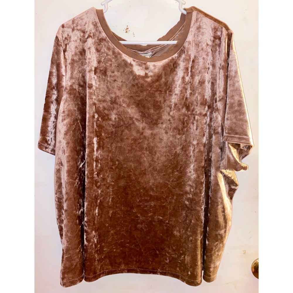 Blush pink velvet top